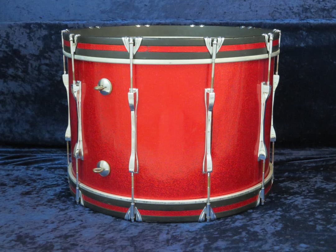 Ludwig 14 x 22 Red Sparkle Pearl Wood Bass Drum Serial #isi9344