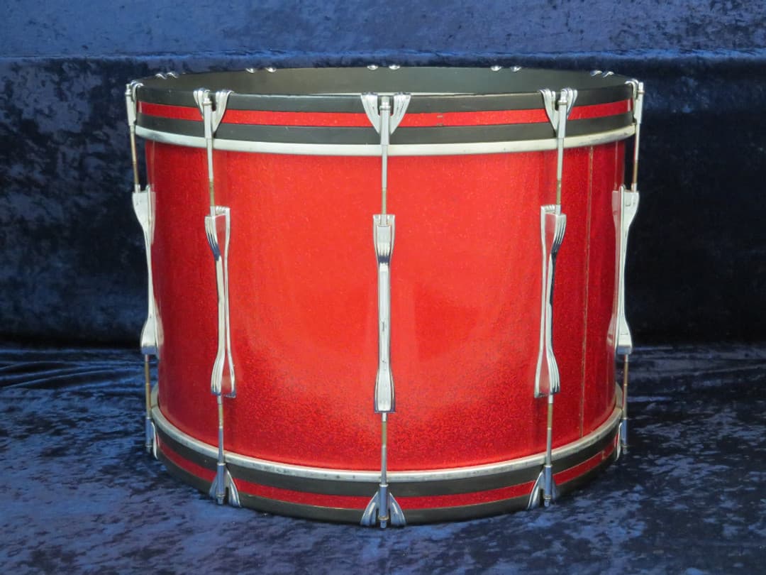 Ludwig 14 x 22 Red Sparkle Pearl Wood Bass Drum Serial #isi9344