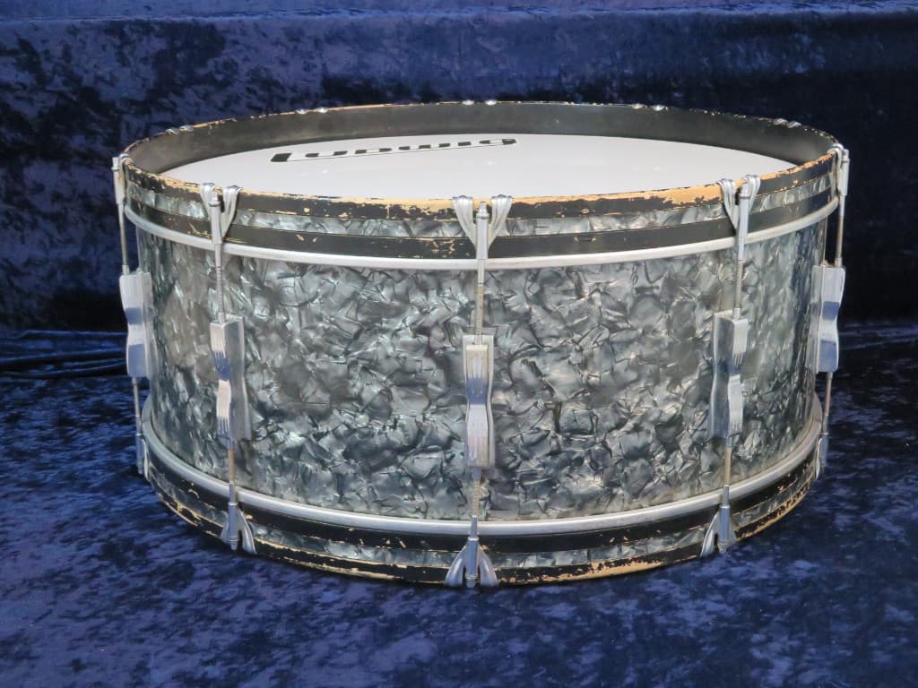 Ludwig 10 x 28 Black Diamond Pearl Wood Bass Drum Serial #809836