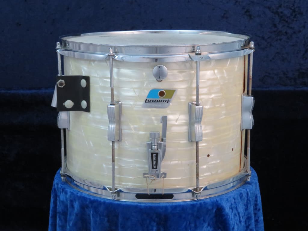 Ludwig 10 x 14 White Marine Pearl Wood Marching Snare Drum Serial #1629702 Ludwig 10 x 14 White Marine Pearl Wood Marching Snare Drum Serial #1629702