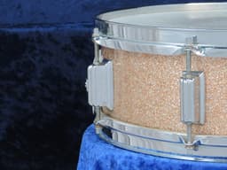 Rogers Powertone 5 x 14 Pink Champagne Pearl Wood Snare Drum 1960's Serial #5820 Rogers Powertone 5 x 14 Pink Champagne Pearl Wood Snare Drum 1960's Serial #5820