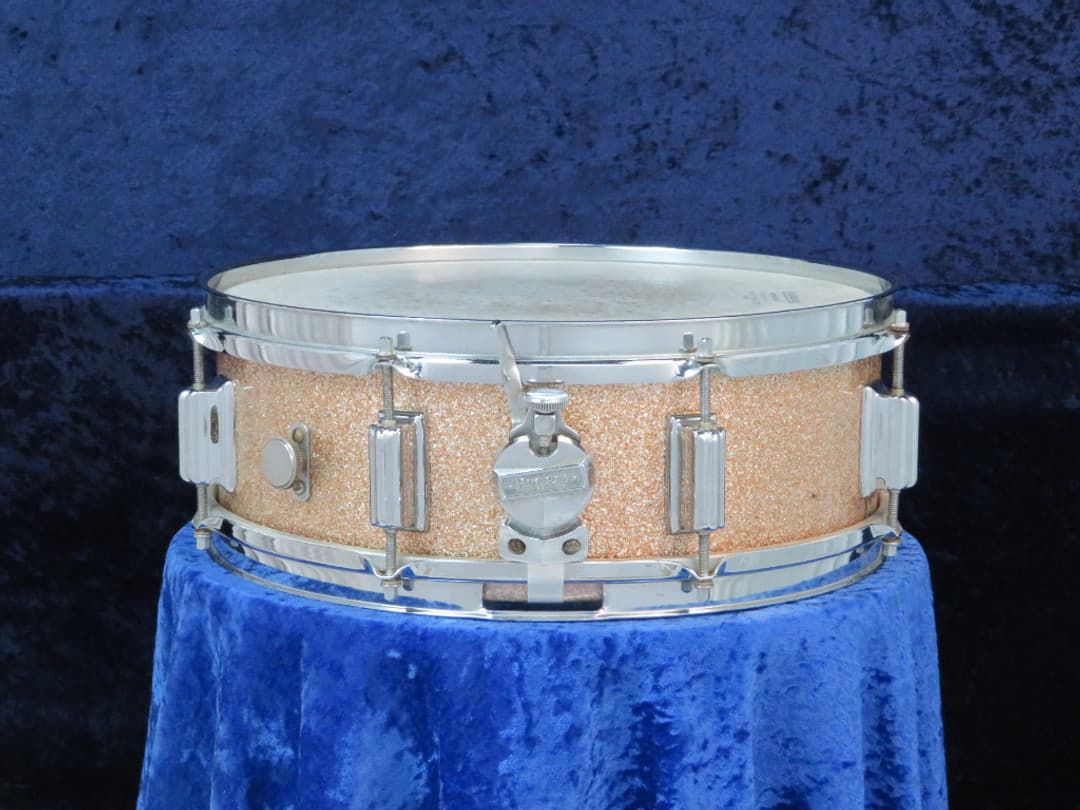 Rogers Powertone 5 x 14 Pink Champagne Pearl Wood Snare Drum 1960's Serial #5820