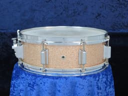 Rogers Powertone 5 x 14 Pink Champagne Pearl Wood Snare Drum 1960's Serial #5820 Rogers Powertone 5 x 14 Pink Champagne Pearl Wood Snare Drum 1960's Serial #5820