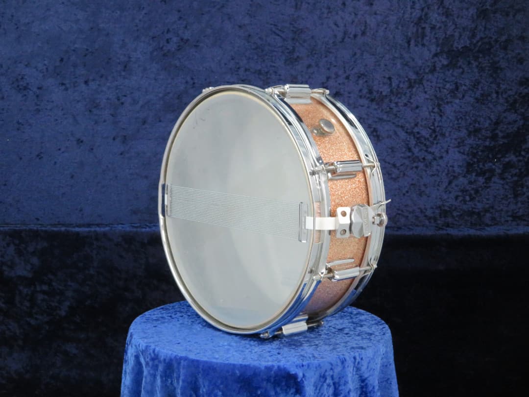 Rogers Powertone 5 x 14 Pink Champagne Pearl Wood Snare Drum 1960's Serial #5820