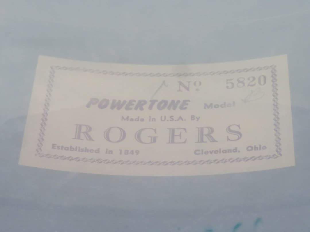 Rogers Powertone 5 x 14 Pink Champagne Pearl Wood Snare Drum 1960's Serial #5820