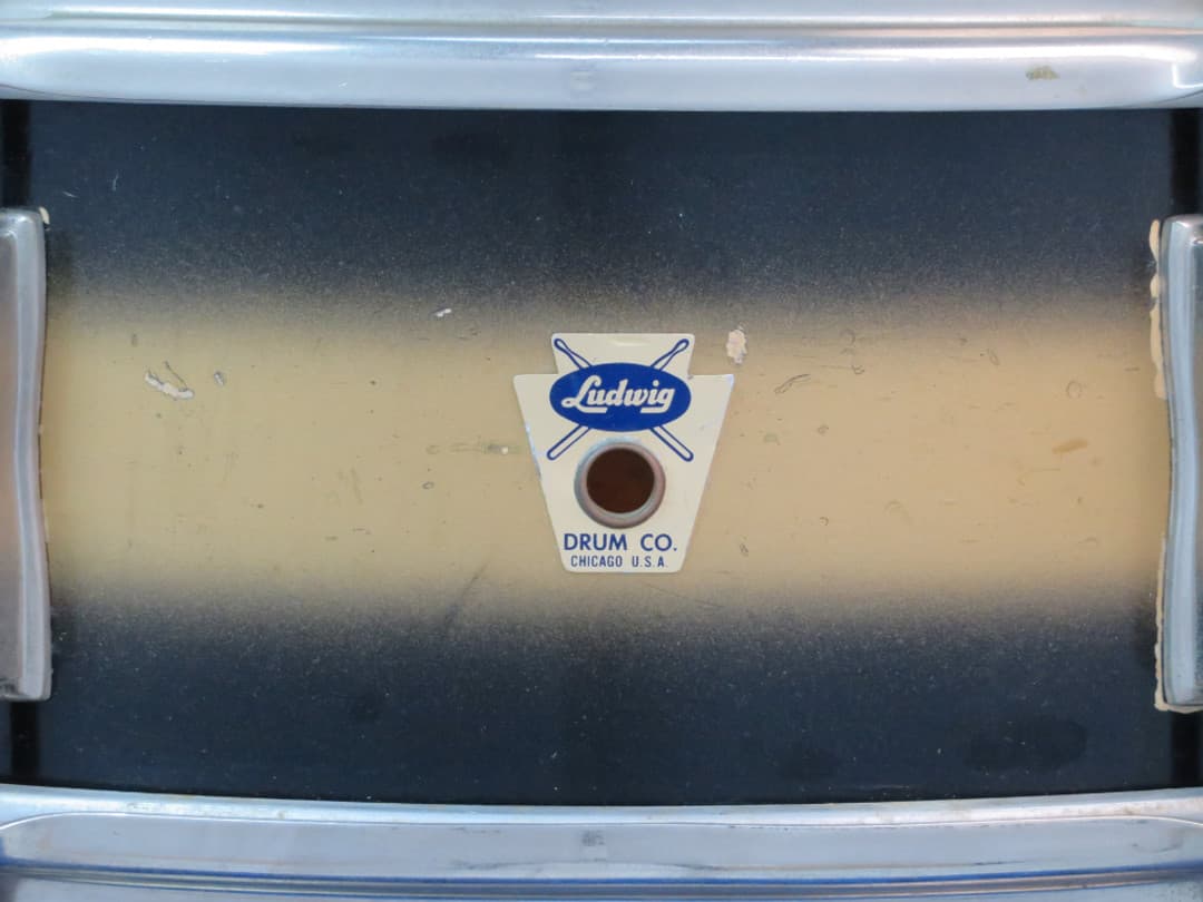 Ludwig Pioneer 5 x 14 Black and Gold Duco Wood Snare Drum 1960 Serial #isi9321