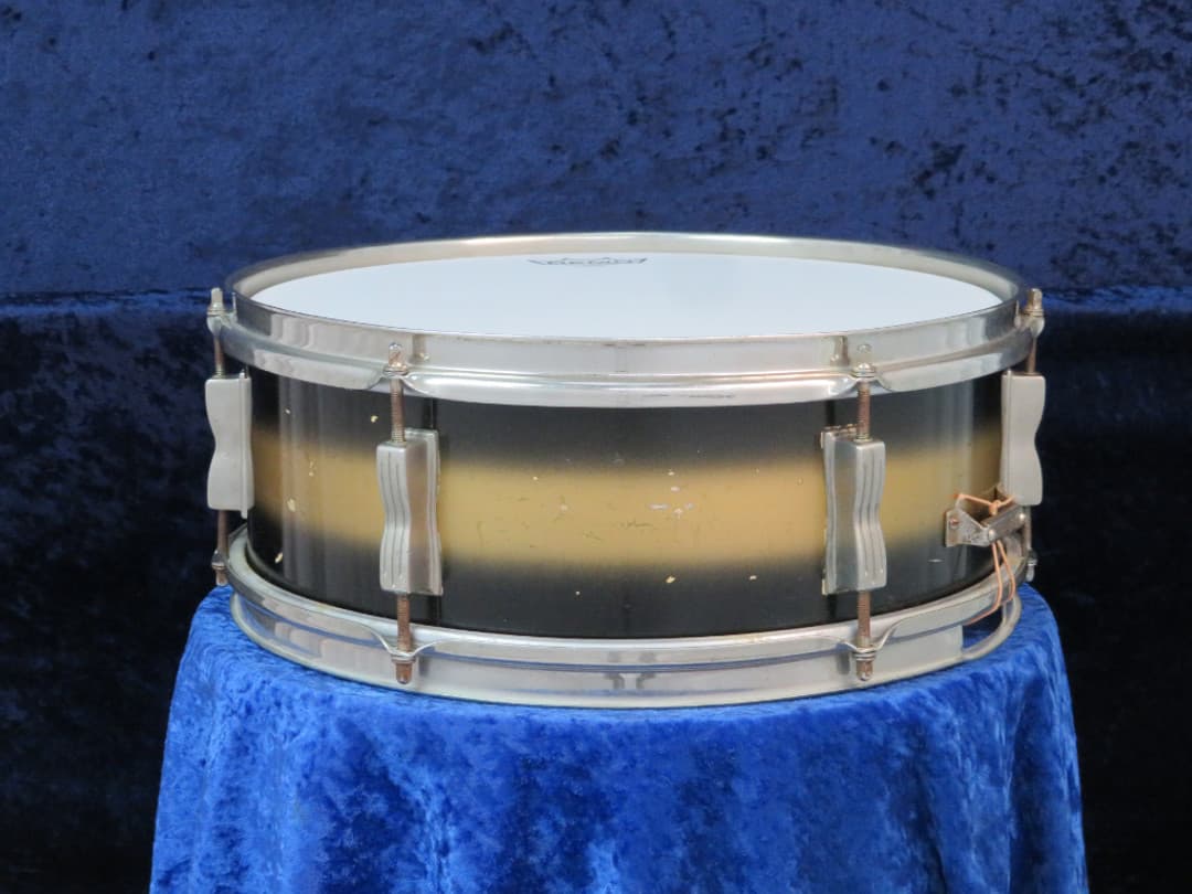 Ludwig Pioneer 5 x 14 Black and Gold Duco Wood Snare Drum 1960 Serial #isi9321