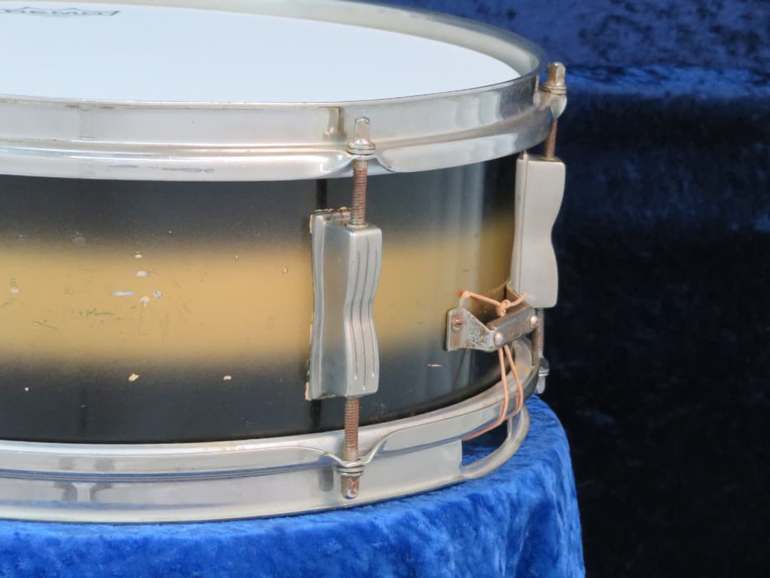 Ludwig Pioneer 5 x 14 Black and Gold Duco Wood Snare Drum 1960 Serial #isi9321