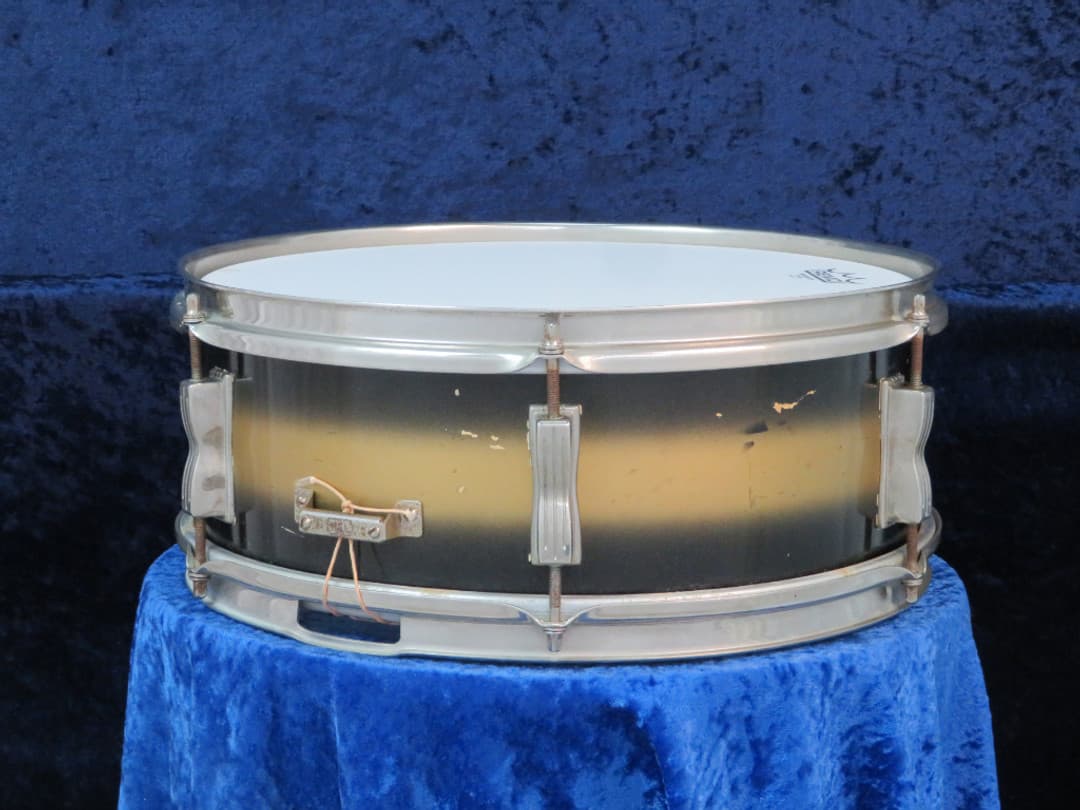 Ludwig Pioneer 5 x 14 Black and Gold Duco Wood Snare Drum 1960 Serial #isi9321