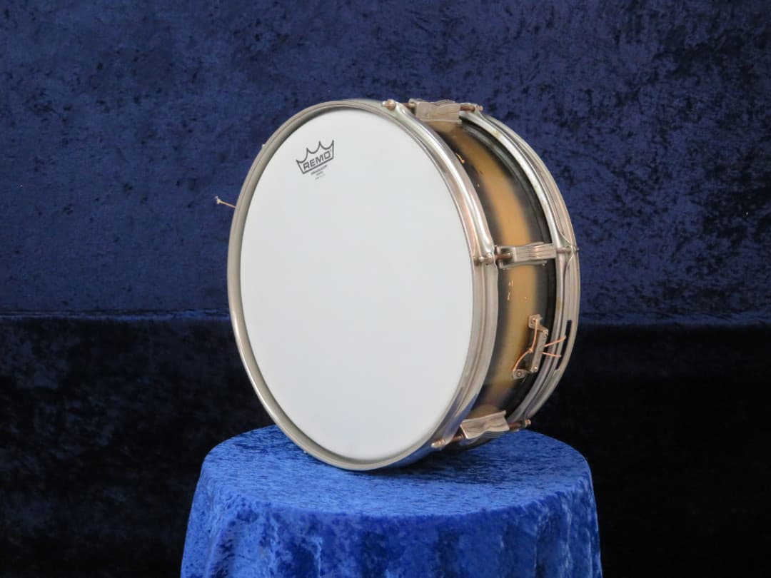 Ludwig Pioneer 5 x 14 Black and Gold Duco Wood Snare Drum 1960 Serial #isi9321