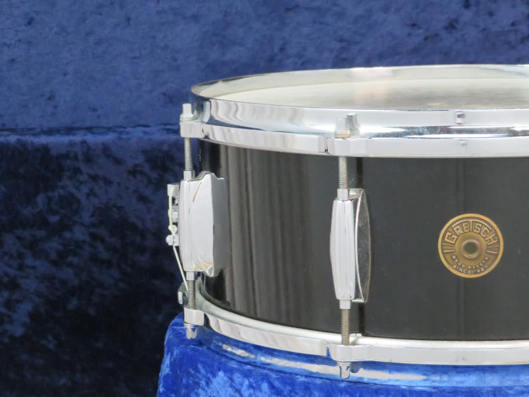 Gretsch 5.5 x 14 Jet Black Nitron Wood Snare Drum 1950's Serial #isi9276