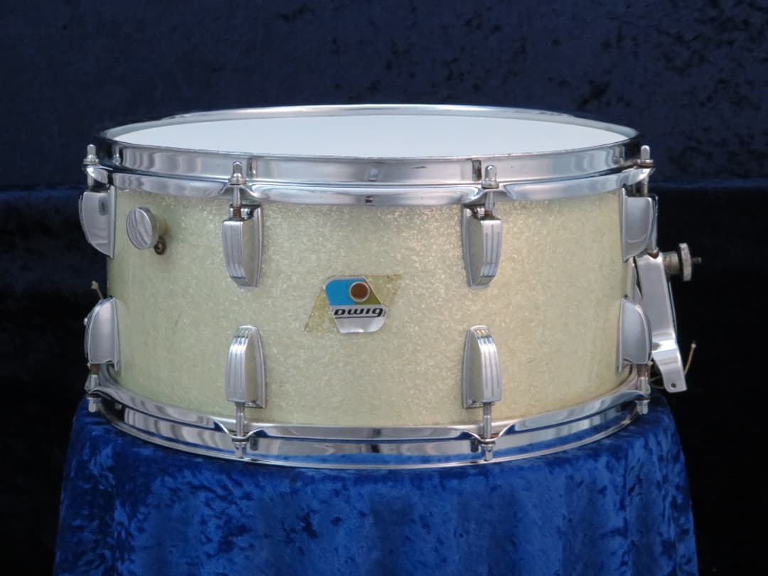 Ludwig No. 902 Symphonic 6.5 x 14 Silver Mist Wood Snare Drum 1970 Serial #773134
