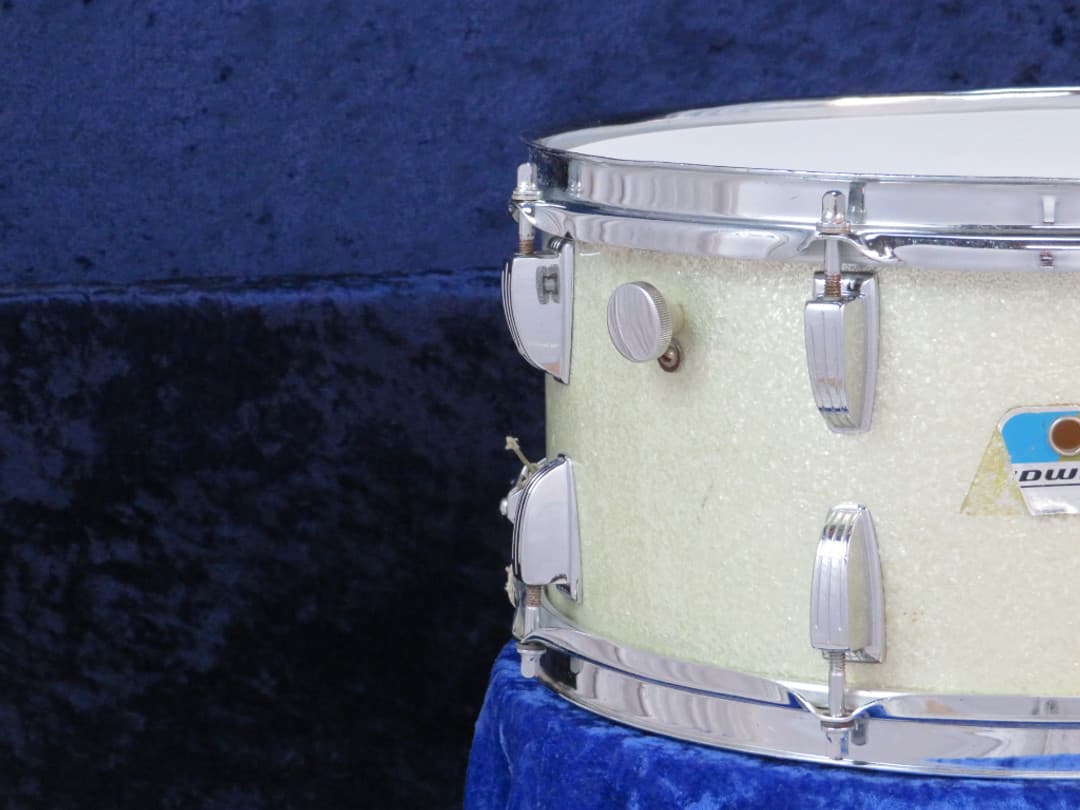 Ludwig No. 902 Symphonic 6.5 x 14 Silver Mist Wood Snare Drum 1970 Serial #773134