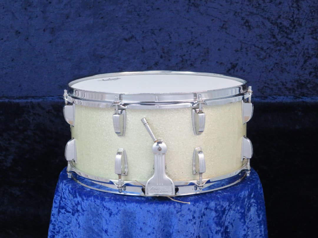 Ludwig No. 902 Symphonic 6.5 x 14 Silver Mist Wood Snare Drum 1970 Serial #773134