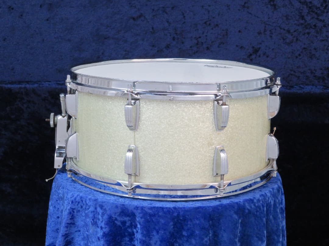 Ludwig No. 902 Symphonic 6.5 x 14 Silver Mist Wood Snare Drum 1970 Serial #773134