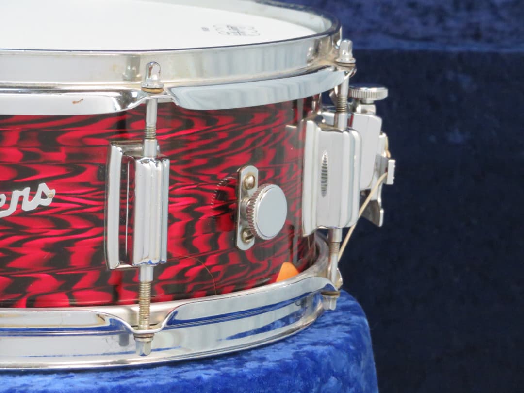 Rogers Powertone 5 x 14 Red Onyx Wood Snare Drum 1960's Serial #17360