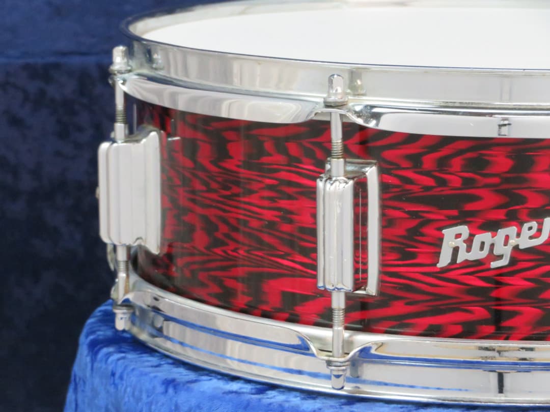 Rogers Powertone 5 x 14 Red Onyx Wood Snare Drum 1960's Serial #17360