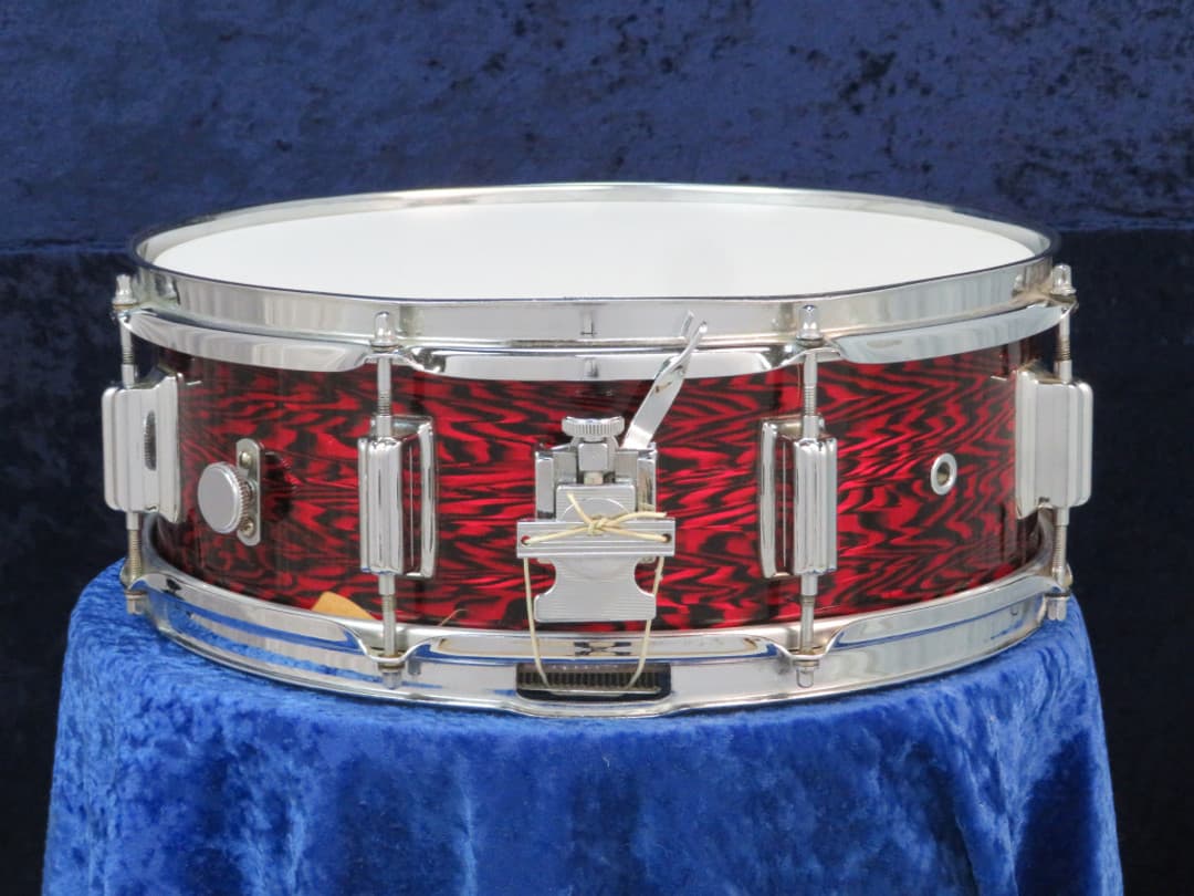 Rogers Powertone 5 x 14 Red Onyx Wood Snare Drum 1960's Serial #17360
