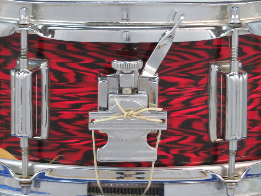 Rogers Powertone 5 x 14 Red Onyx Wood Snare Drum 1960's Serial #17360