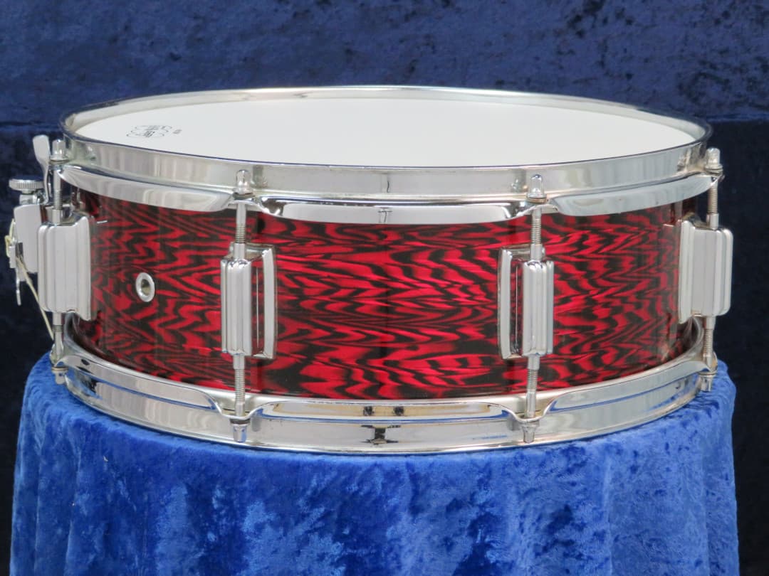 Rogers Powertone 5 x 14 Red Onyx Wood Snare Drum 1960's Serial #17360