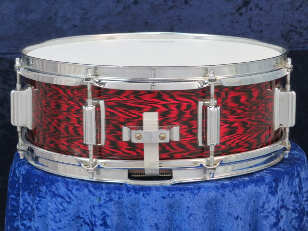 Rogers Powertone 5 x 14 Red Onyx Wood Snare Drum 1960's Serial #17360