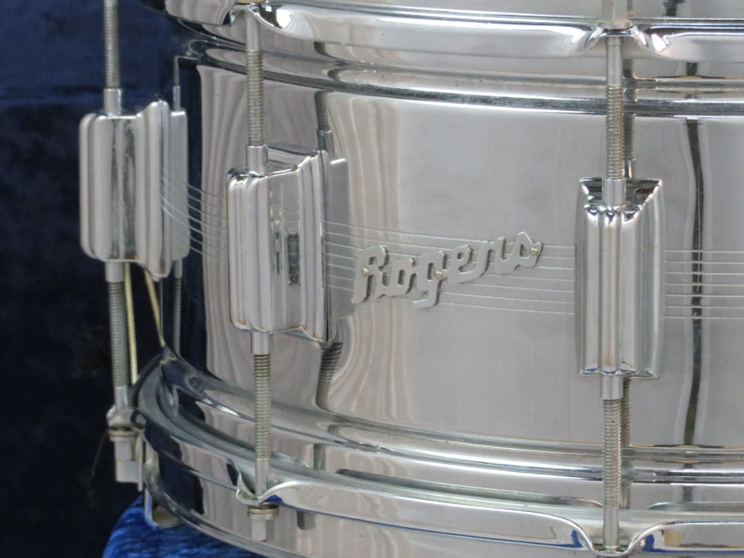 Rogers Dyna-sonic 6.5 x 14 Chrome Over Brass Snare Drum 1967 Serial #7050