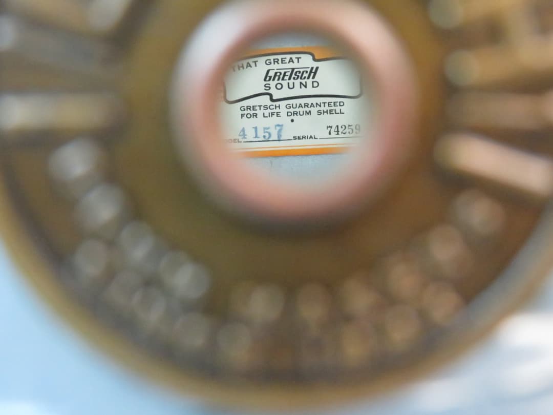 Gretsch Model 4157, 5 x 14 Midnight Blue Pearl Wood Snare Drum 1960's Serial #74259