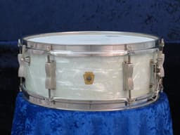 Ludwig No. 491 Pioneer 5 x 14 White Marine Pearl Wood Snare Drum 1965 Serial #207337 Ludwig No. 491 Pioneer 5 x 14 White Marine Pearl Wood Snare Drum 1965 Serial #207337