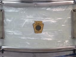 Ludwig No. 491 Pioneer 5 x 14 White Marine Pearl Wood Snare Drum 1965 Serial #207337 Ludwig No. 491 Pioneer 5 x 14 White Marine Pearl Wood Snare Drum 1965 Serial #207337
