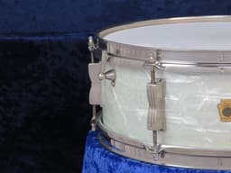 Ludwig No. 491 Pioneer 5 x 14 White Marine Pearl Wood Snare Drum 1965 Serial #207337 Ludwig No. 491 Pioneer 5 x 14 White Marine Pearl Wood Snare Drum 1965 Serial #207337