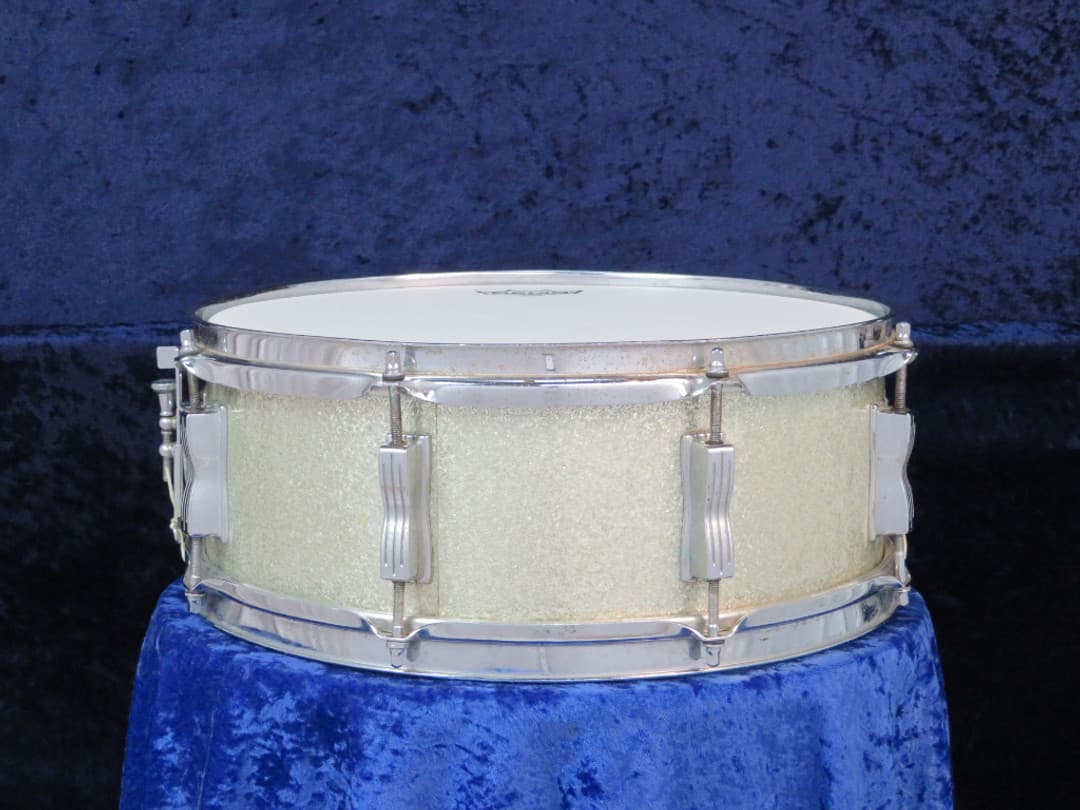 Ludwig Jazz Festival 5 x 14 Sparkling Silver Pearl Wood Snare Drum 1964 Serial #isi9279
