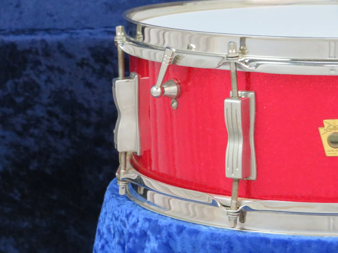 Ludwig Jazz Festival 5 x 14 Sparkling Red Pearl Wood Snare Drum 1965 Serial #157573