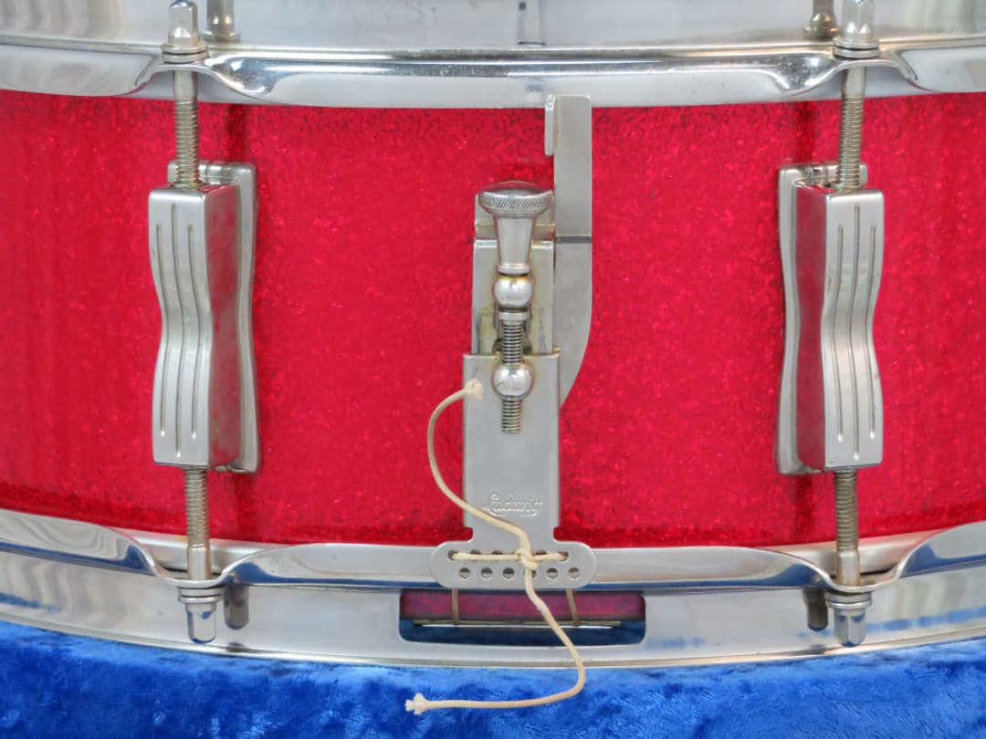 Ludwig Jazz Festival 5 x 14 Sparkling Red Pearl Wood Snare Drum 1965 Serial #157573