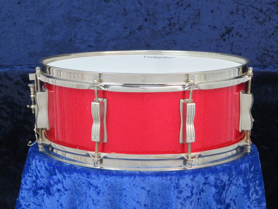 Ludwig Jazz Festival 5 x 14 Sparkling Red Pearl Wood Snare Drum 1965 Serial #157573