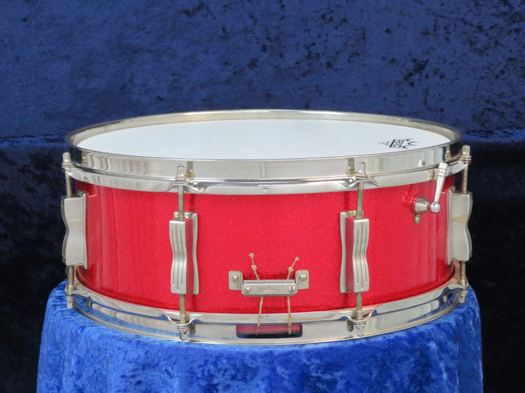 Ludwig Jazz Festival 5 x 14 Sparkling Red Pearl Wood Snare Drum 1965 Serial #157573