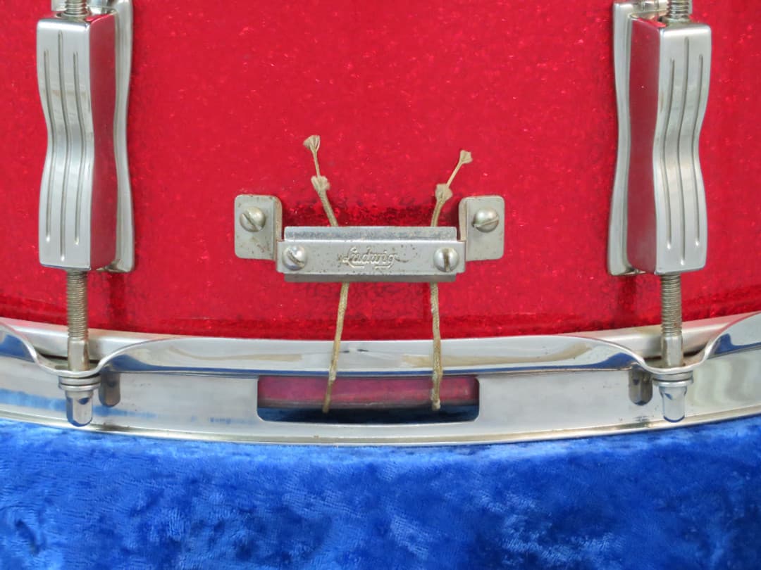 Ludwig Jazz Festival 5 x 14 Sparkling Red Pearl Wood Snare Drum 1965 Serial #157573