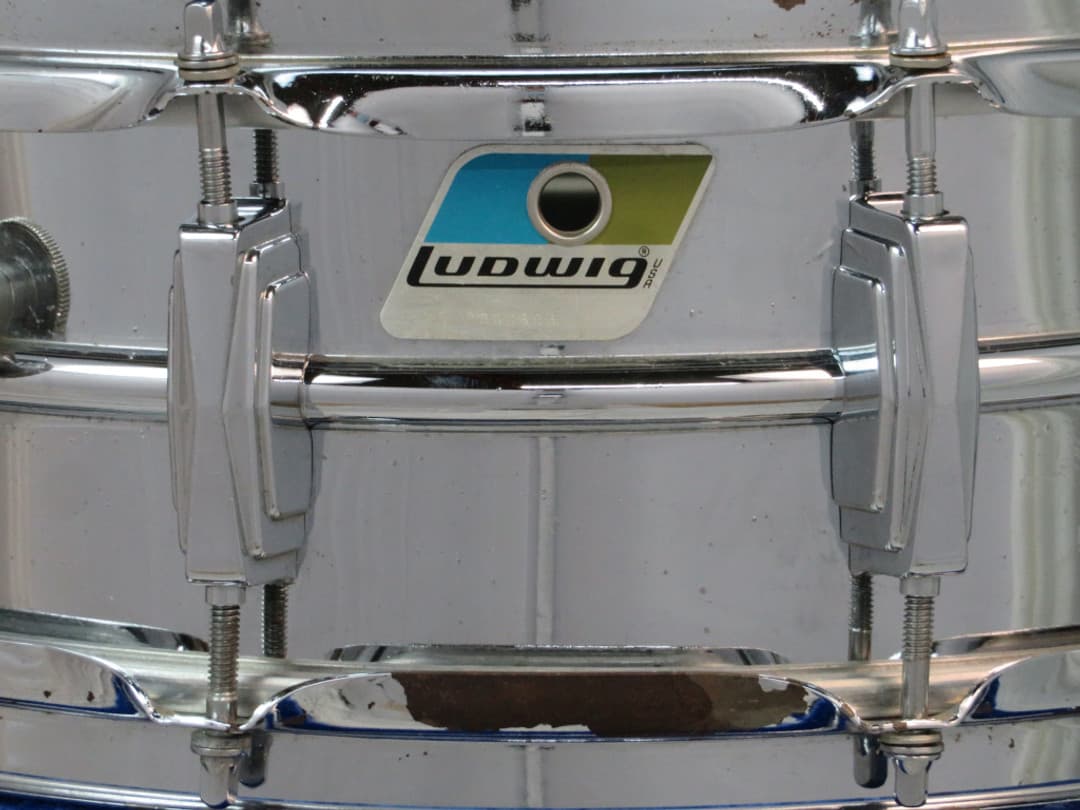 Ludwig No. 400 Supraphonic 5 x 14 Chrome Snare Drum Serial 1970's #2030898