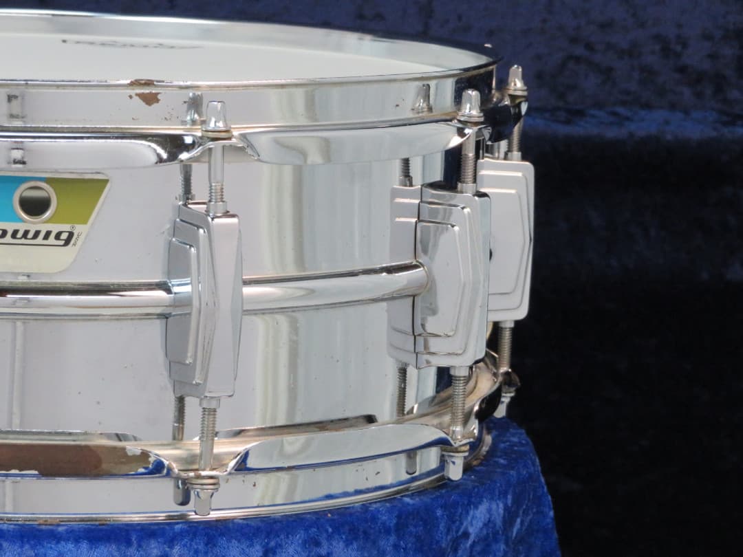 Ludwig No. 400 Supraphonic 5 x 14 Chrome Snare Drum Serial 1970's #2030898
