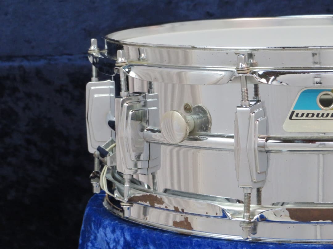 Ludwig No. 400 Supraphonic 5 x 14 Chrome Snare Drum Serial 1970's #2030898