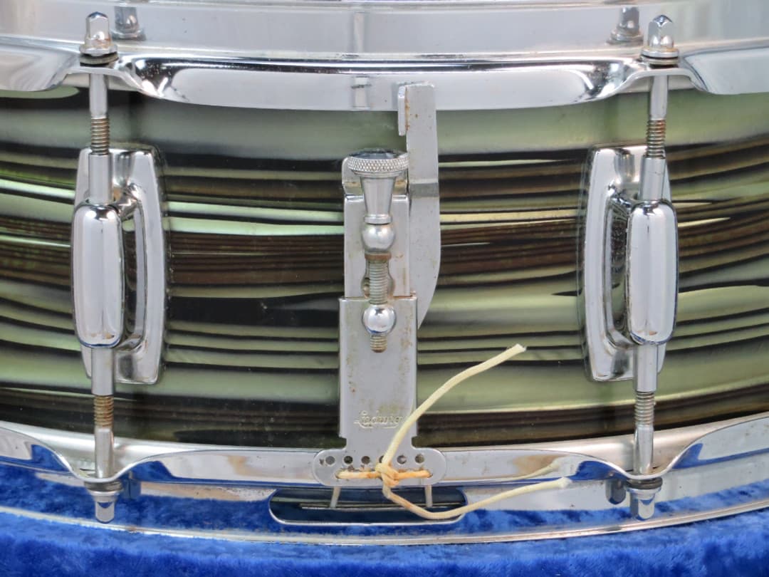 Ludwig Standard 5 x 14 Avocado Strata Wood Snare Drum 1960's Serial #17127