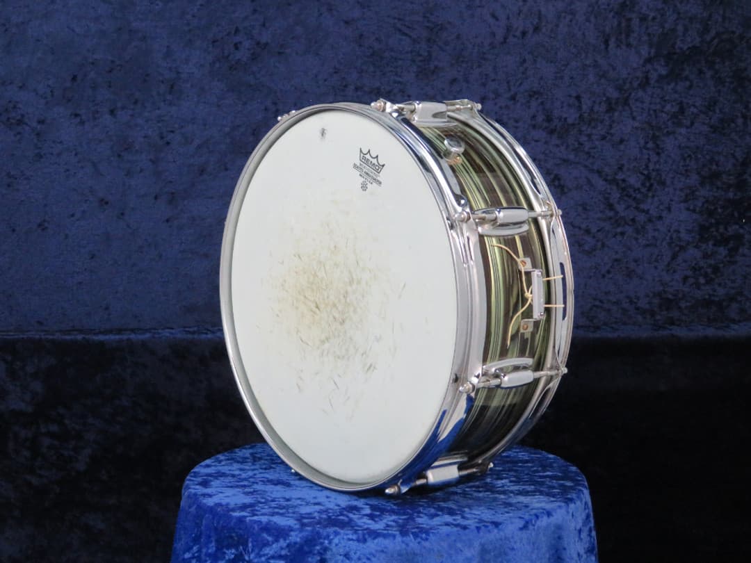 Ludwig Standard 5 x 14 Avocado Strata Wood Snare Drum 1960's Serial #17127