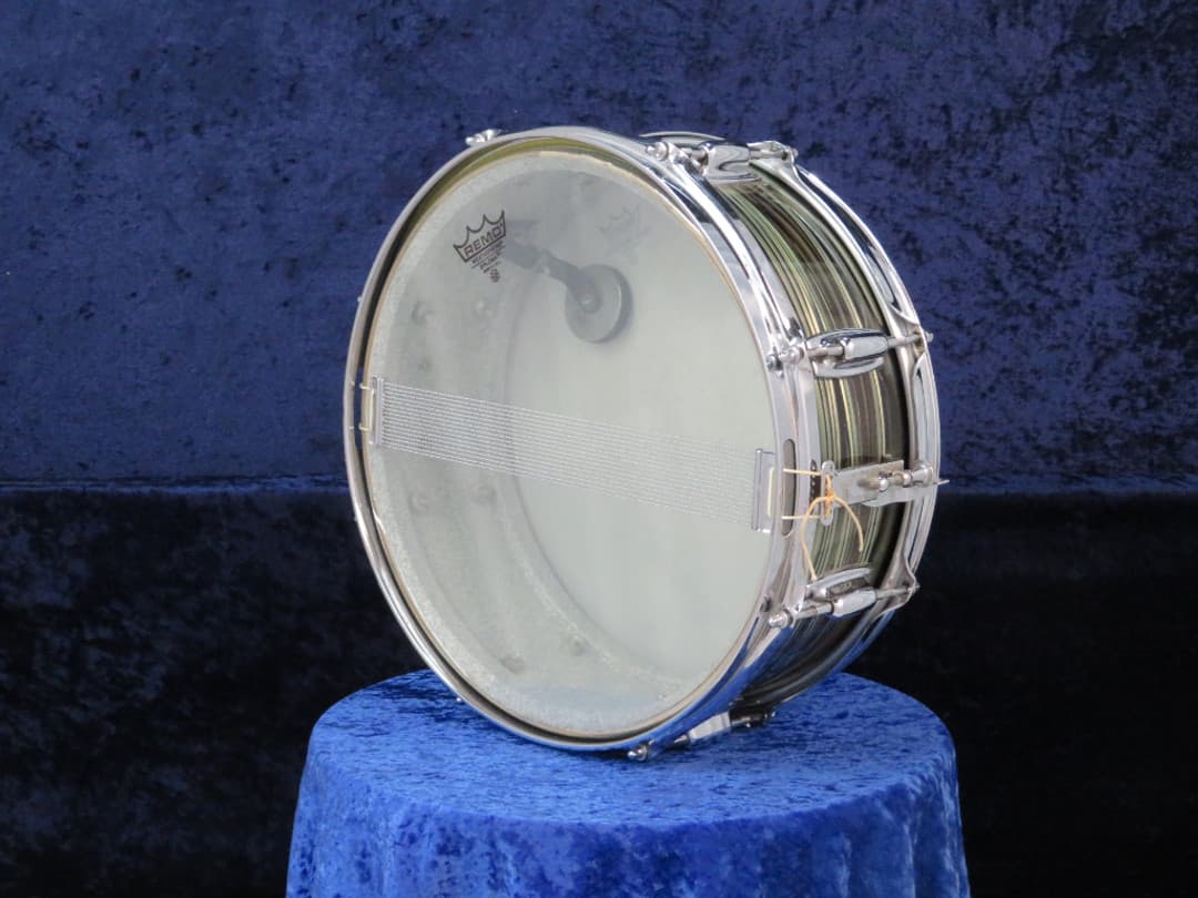 Ludwig Standard 5 x 14 Avocado Strata Wood Snare Drum 1960's Serial #17127
