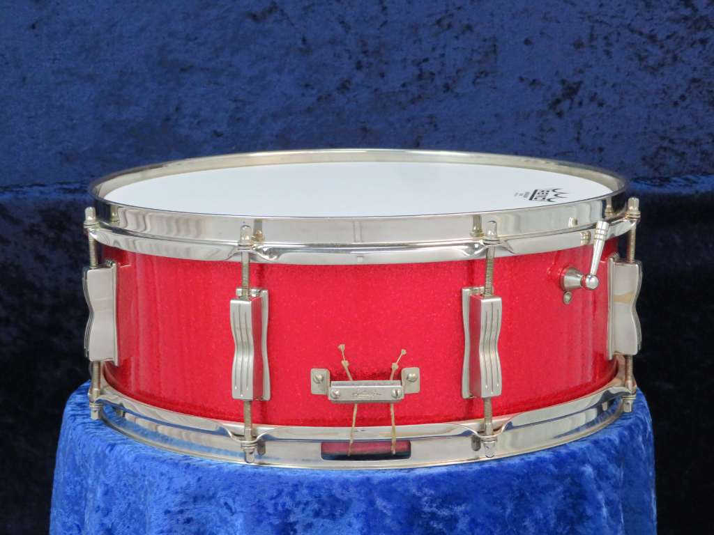 Ludwig Jazz Festival 5 x 14 Sparkling Red Pearl Wood Snare Drum 1965 Serial  #157573